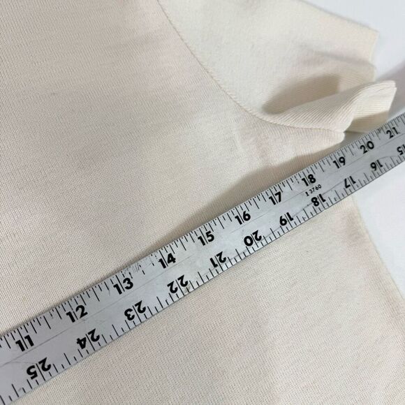GISPA Dress Womens Medium Cream Knit Wool Crewneck Classic Neutral Minimalist - Picture 2 of 13